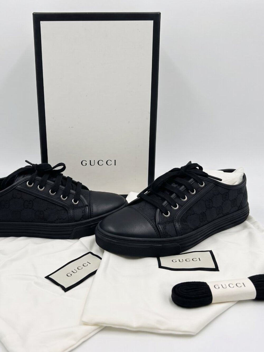 Original Black Gucci Miro Soft Sneakers - US 7 & EU 37